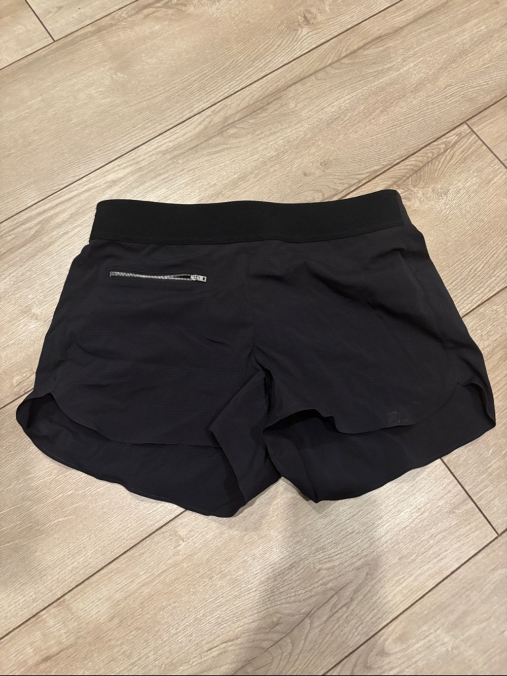 Athleta Black Running Shorts with Back Zip Pocket